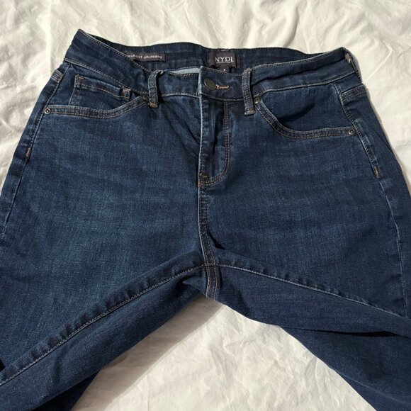 EXCELLENT NYDJ Margot Girlfriend Jeans Rapture Relaxed Slim Fit Dark Denim SZ 4 - Picture 5 of 13